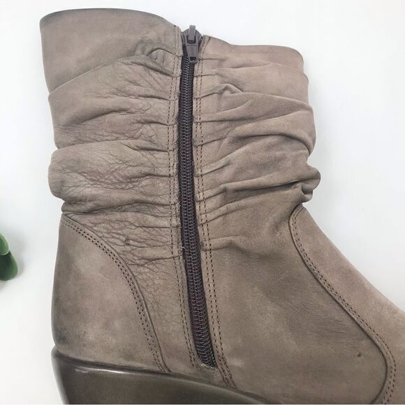 NAOT Taupe Leather MODESTO Ruched Ankle Boots - Picture 5 of 14
